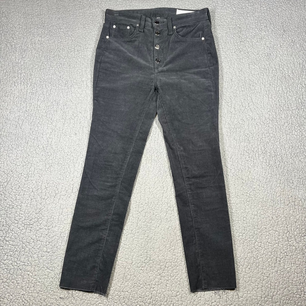 Rag & Bone Corduroy Pants Women 27 High Rise Ankle Skinny Black W2628O764BLK